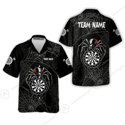 Customized Spider Web Black Widow Spooky Halloween Darts Jersey, Personalized Name And Team Name For Players