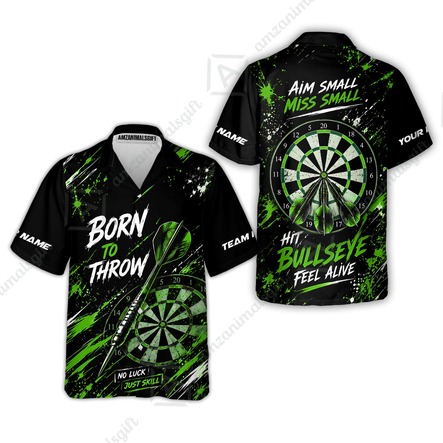 Customized Born To Throw No Luck Just Skill, Hit Bullseye Feel Alive Darts Jersey, Personalized Name And Team Name For Players