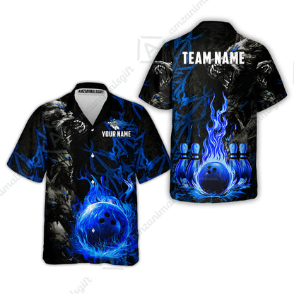 Custom Bowling Jersey Polo Shirt, Hellfire Werewolf & Crimson Strike, Custom Bowling Jersey Team Shirt For Players With Name & Team Name