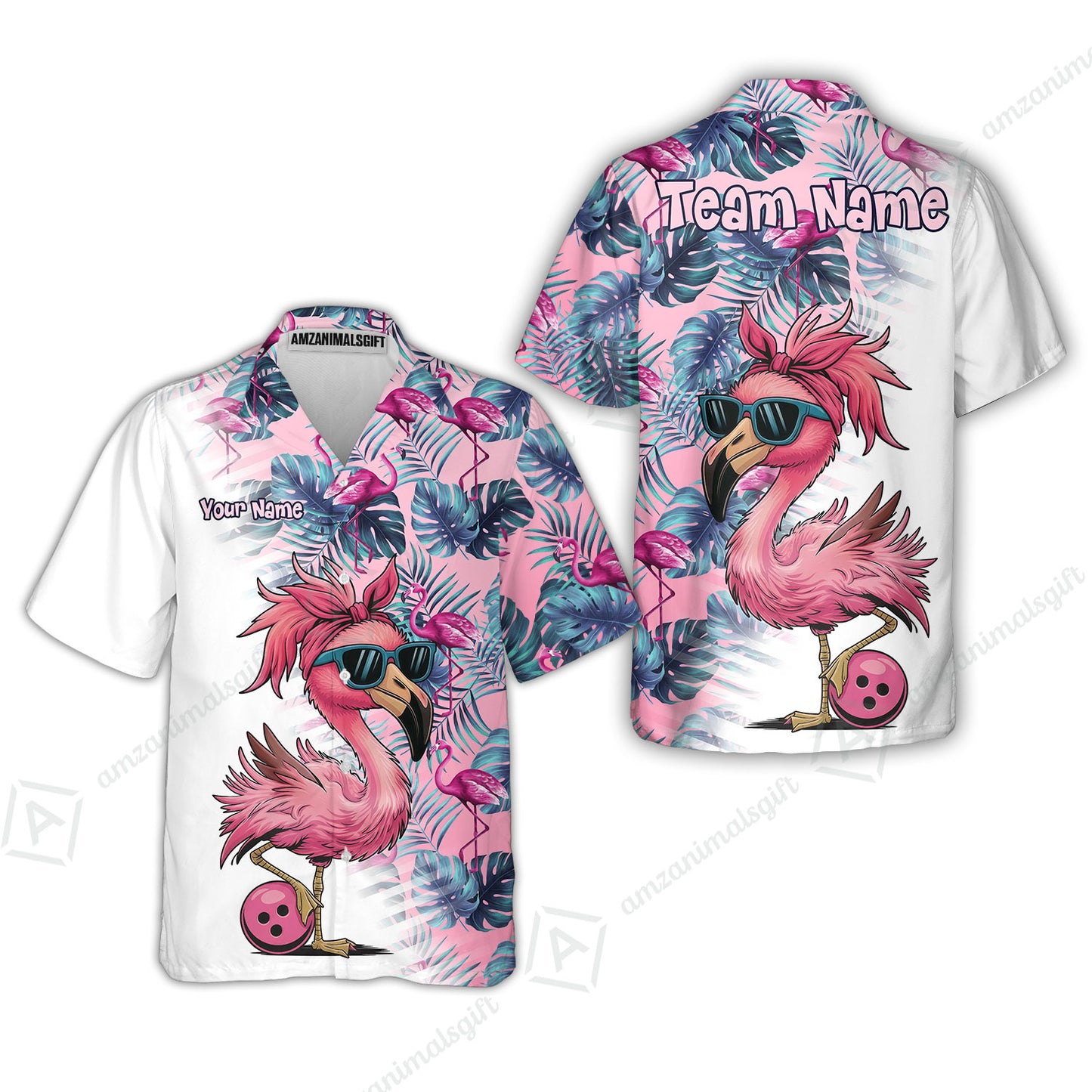 Custom Bowling Jersey Polo Shirt, Tropical Palm Leaves Bowling, Custom Bowling Jersey Team Shirt For Players With Name & Team Name