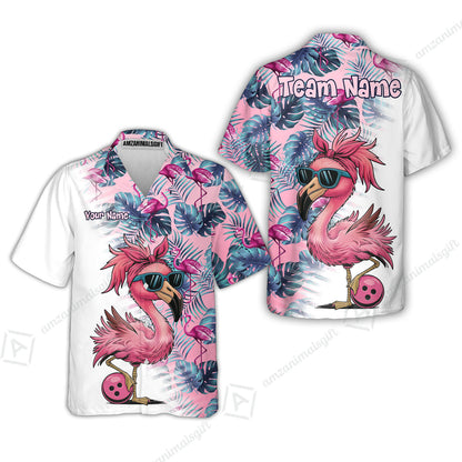 Custom Bowling Jersey Polo Shirt, Tropical Palm Leaves Bowling, Custom Bowling Jersey Team Shirt For Players With Name & Team Name