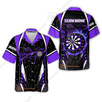 Custom Lightning Glitter Darts Team Unisex Polo Shirts, Customized Name Team Name Darts Team Jerseys Uniform