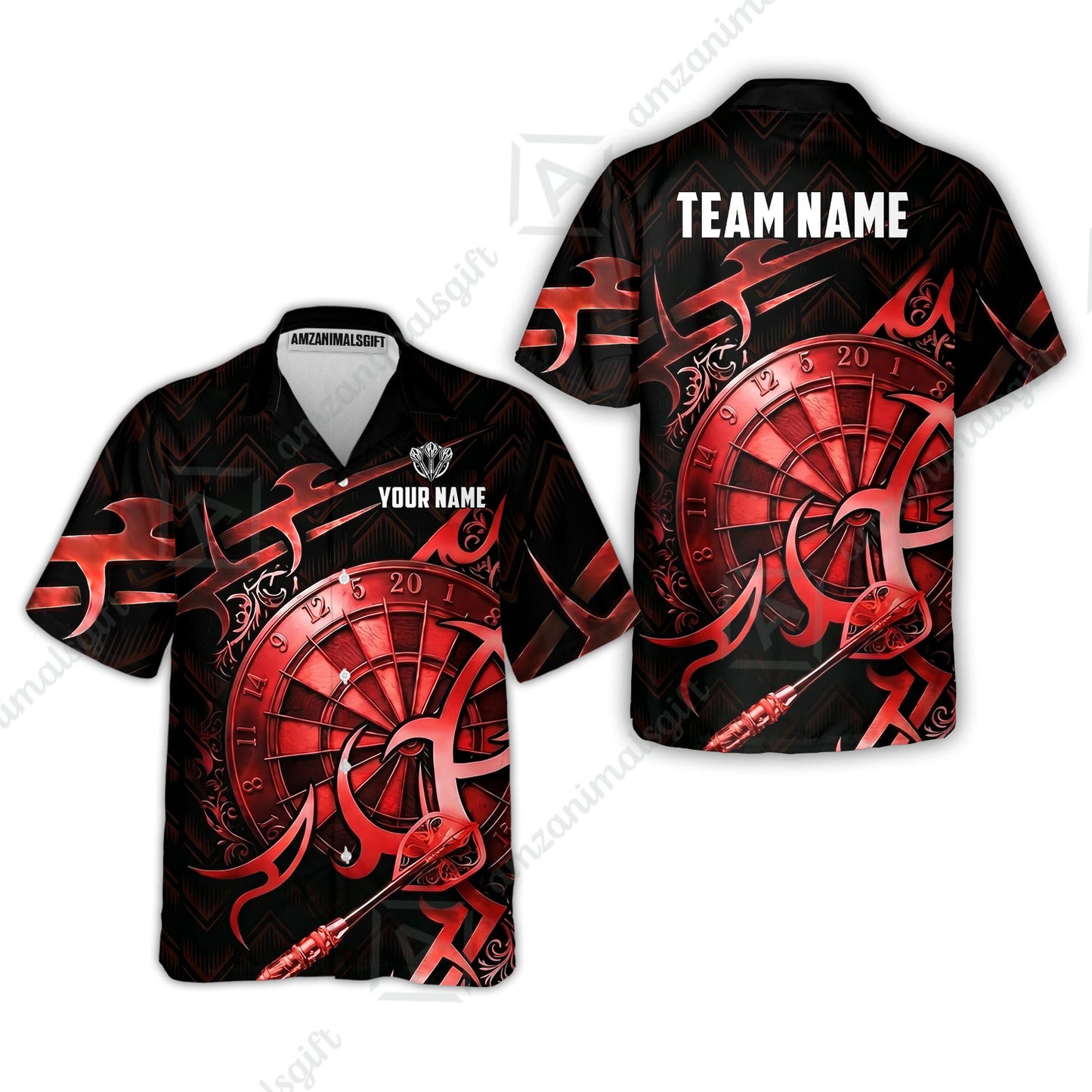 Custom Darts Jersey Polo Shirt, Tribal Darts & Mechanical Inferno, Custom Dart Jersey Team Shirt For Players With Name & Team Name