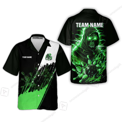 Custom Bowling Jersey Polo Shirt, Glow Reaper Bowling Custom Bowling Jersey Team Shirt For Players With Name & Team Name