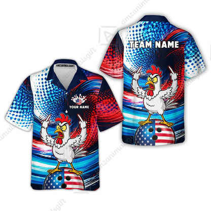 Custom Bowling Jersey Polo Shirt, Bad Chicken, Custom Bowling Jersey Team Shirt For Players With Name and Team Name