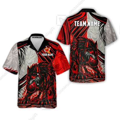 Custom Bowling Jersey Polo Shirt, Lone Wolf Strike & Emerald Frost, Custom Bowling Jersey Team Shirt For Players With Name & Team Name
