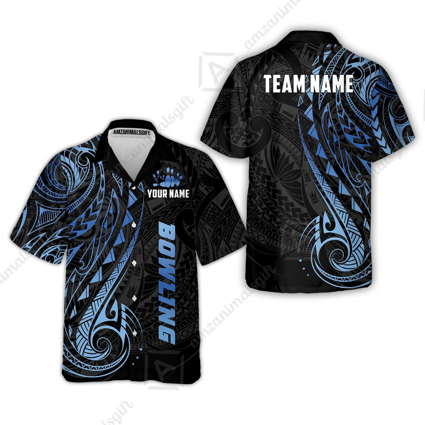 Custom Bowling Jersey Polo Shirt, Polynesian Maori Tribal Tattoo Bowling, Custom Bowling Jersey Team Shirt For Players With Name and Team Name
