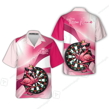 Custom Darts Women Polo Shirt, Queen Flamingo Darts, Custom Dart Polo Team Shirt For Players With Name & Team Name