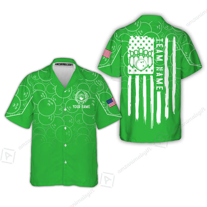 Custom Bowling Jersey Polo Shirt, Vibrant Kelly Ball Pattern Flag, Custom Bowling Jersey Team Shirt For Players With Name and Team Name