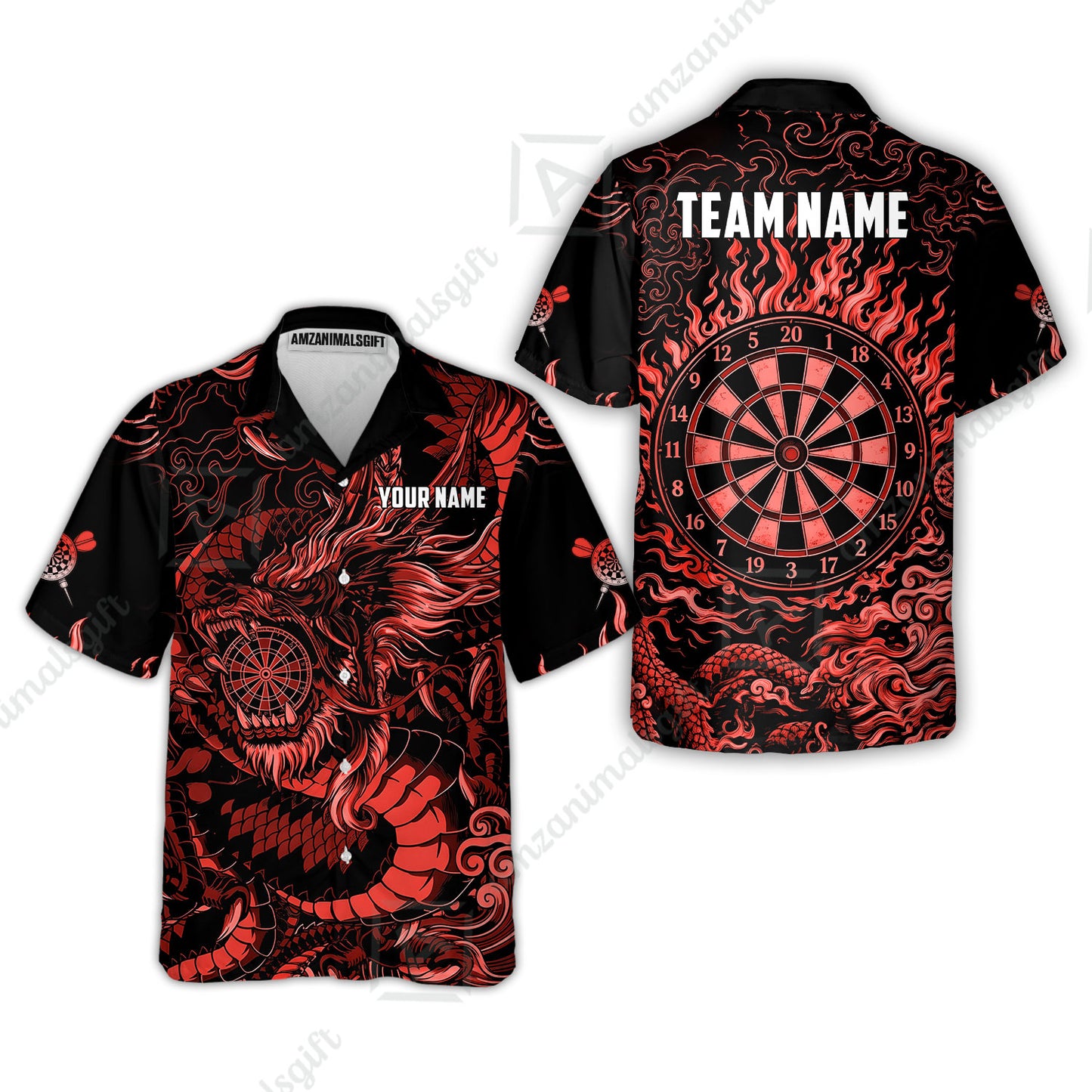 Custom Darts Jersey Polo Shirt, Dragon's Bullseye Darts, Custom Dart Jersey Team Shirt For Players With Name & Team Name