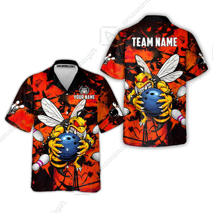 Custom Bowling Jersey Polo Shirt, The Wild Wasp Strike, Custom Bowling Jersey Team Shirt For Players With Name & Team Name