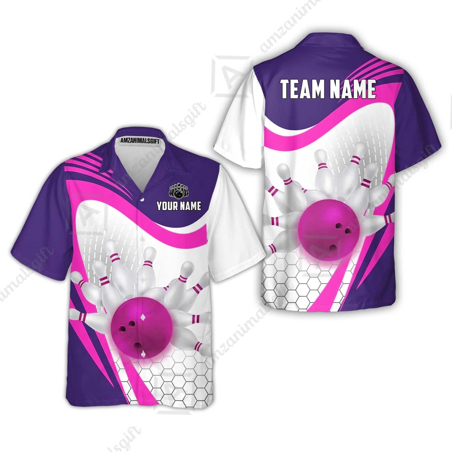 Custom Bowling Jersey Polo Shirt, Geometric Streamline & Fresh Mint, Custom Bowling Jersey Team Shirt For Players With Name & Team Name