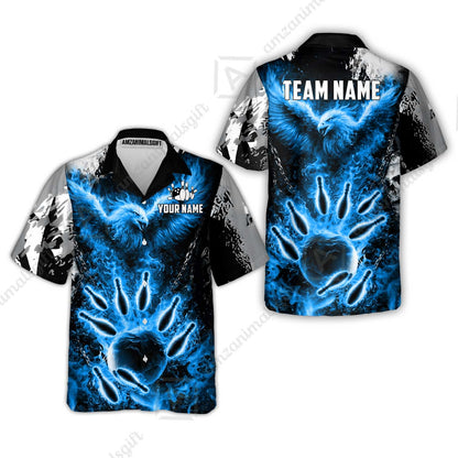 Custom Bowling Jersey Polo Shirt, Flaming Phoenix Bowling, Custom Bowling Jersey Team Shirt For Players With Name & Team Name