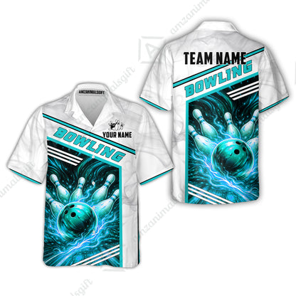 Custom Bowling Jersey Polo Shirt, Retro Racing & Fire Strike, Custom Bowling Jersey Team Shirt For Players With Name & Team Name