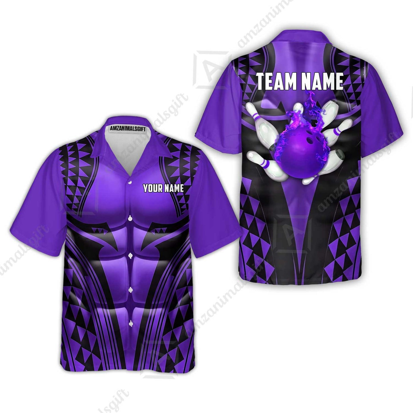 Custom Bowling Jersey Polo Shirt, Polynesian Strike, Custom Bowling Jersey Team Shirt For Players With Name & Team Name
