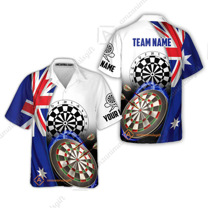 Personalized Darts Men Polo Shirt - Custom Name & Team Name Australia Flag Darts Polo Shirt For Men, Darts Team, Darts Lover