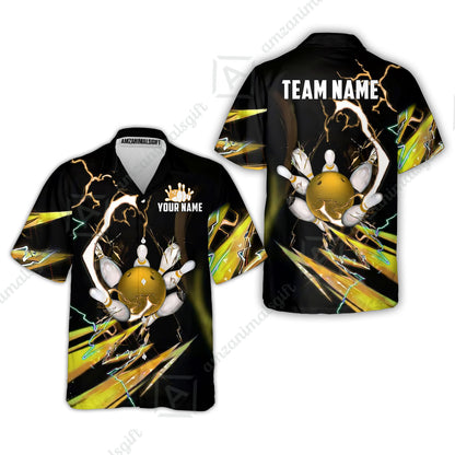 Custom Bowling Jersey Polo Shirt, Electric Strike & Neon Plasma, Custom Bowling Jersey Team Shirt For Players With Name & Team Name