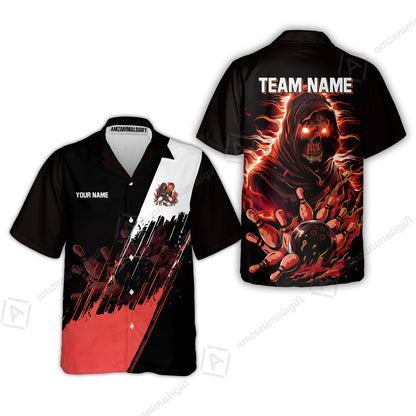 Custom Bowling Jersey Polo Shirt, Glow Reaper Bowling Custom Bowling Jersey Team Shirt For Players With Name & Team Name