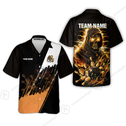 Custom Bowling Jersey Polo Shirt, Glow Reaper Bowling Custom Bowling Jersey Team Shirt For Players With Name & Team Name