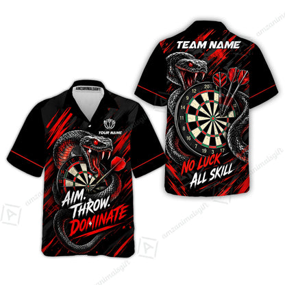 Customized Darts Team Jersey, Personalized Snake Darts Abstract Background Polo Shirt For Players With Name & Team Name