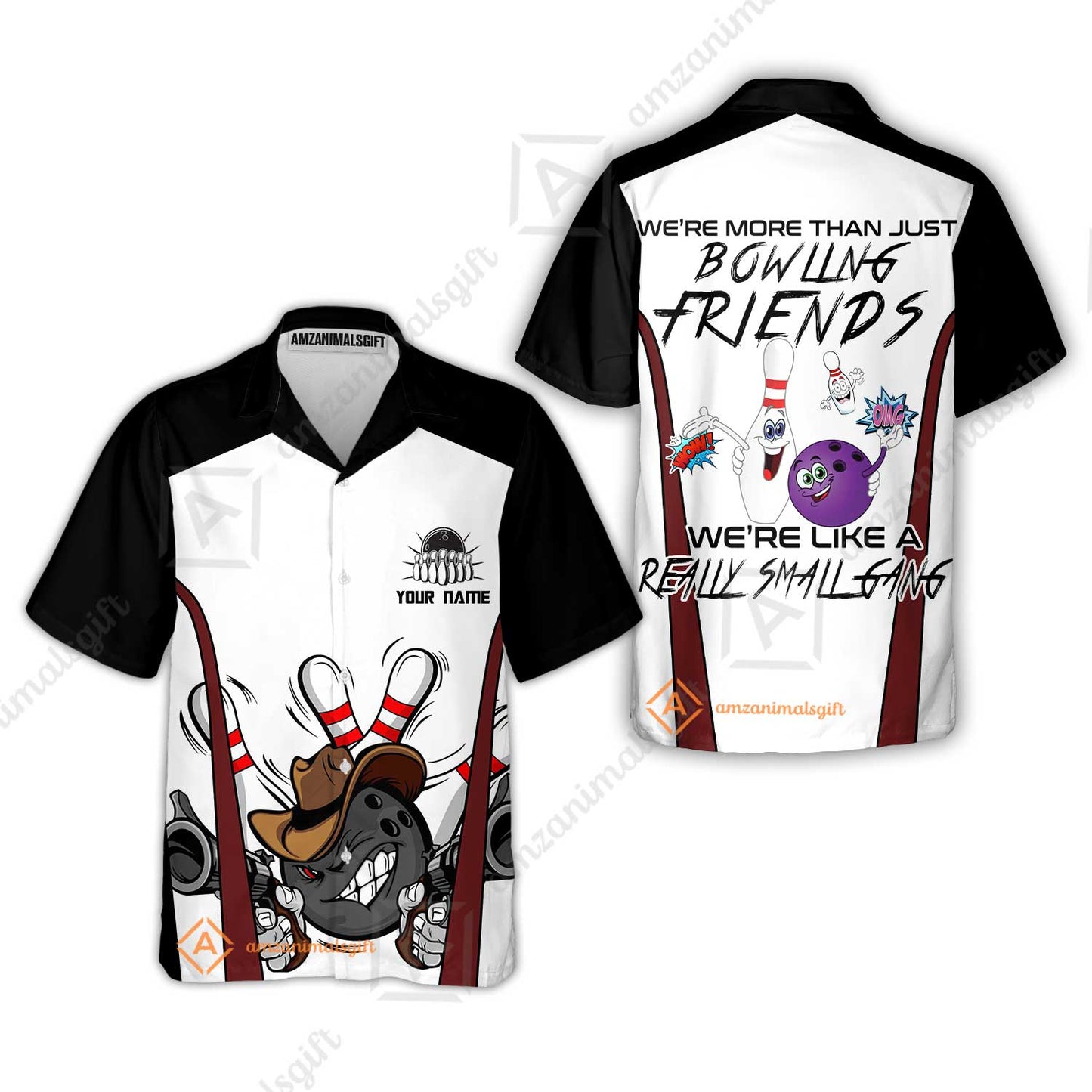 Customized Bowling Friends Polo Shirt, Really Small Gang Funny Bowling Team Polo Shirt, Perfect Outfit For Bowlers