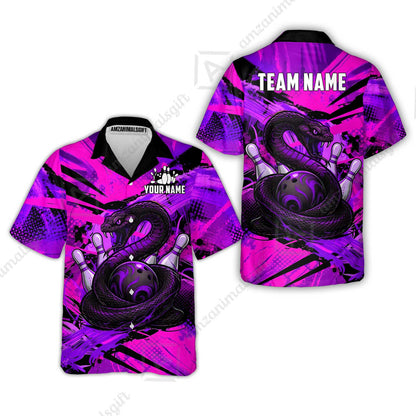 Custom Bowling Jersey Polo Shirt, Viper Venom Strike & Cyberpunk Splash, Custom Bowling Jersey Team Shirt For Players With Name & Team Name