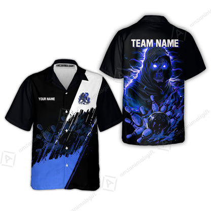 Custom Bowling Jersey Polo Shirt, Glow Reaper Bowling Custom Bowling Jersey Team Shirt For Players With Name & Team Name
