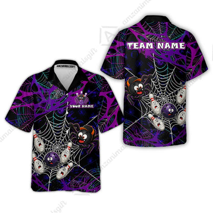 Custom Bowling Jersey Polo Shirt, Spider Bowling, Personalize Name and Team Name