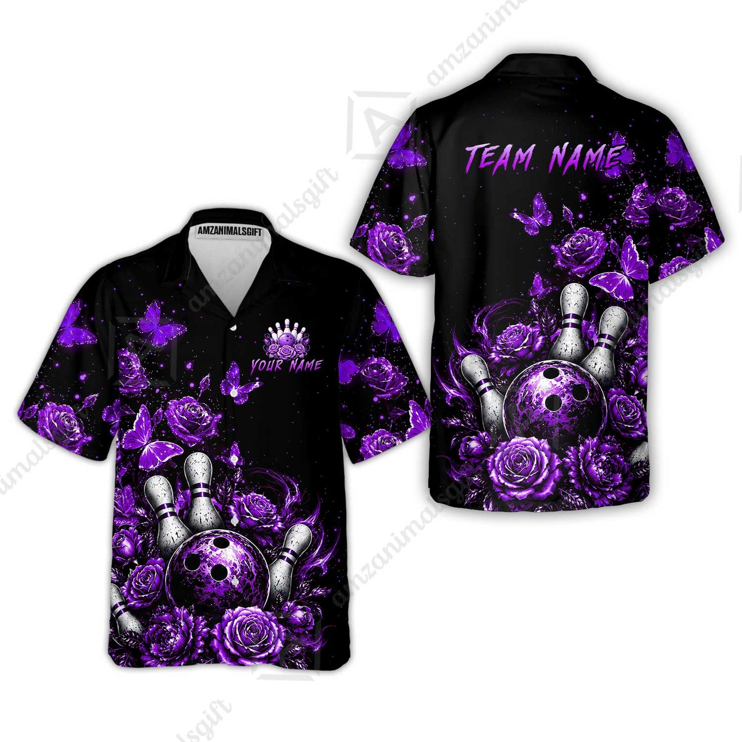 Custom Bowling Jersey Polo Shirt, Gothic Rose Bowling, Custom Bowling Jersey Team Shirt For Players With Name & Team Name
