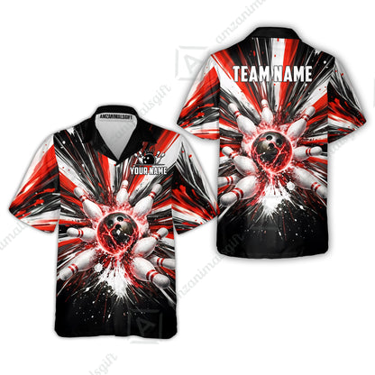 Custom Bowling Jersey Polo Shirt, Electric Burst Explosion, Custom Bowling Jersey Team Shirt For Players With Name and Team Name