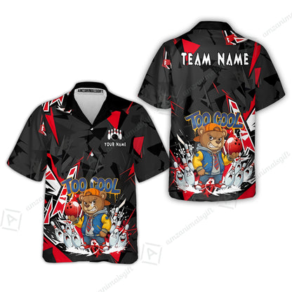 Custom Bowling Jersey Polo Shirt, Streetwear Style Bear Bowling, Custom Bowling Jersey Team Shirt For Players With Name & Team Name