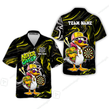 Customized Darts Team Jersey, Duck Never Give Up, Personalized Darts Name And Team Name