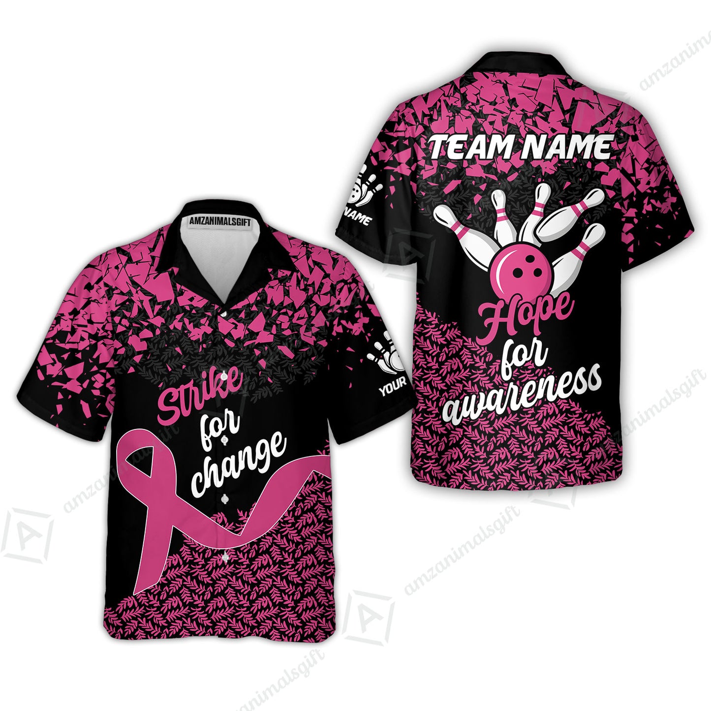 Custom Bowling Jersey Uniform Shirt, Bowling Strike For Change Team Shirt For Players With Name & Team Name