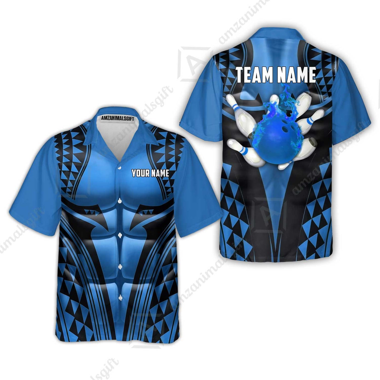 Custom Bowling Jersey Polo Shirt, Polynesian Strike, Custom Bowling Jersey Team Shirt For Players With Name & Team Name