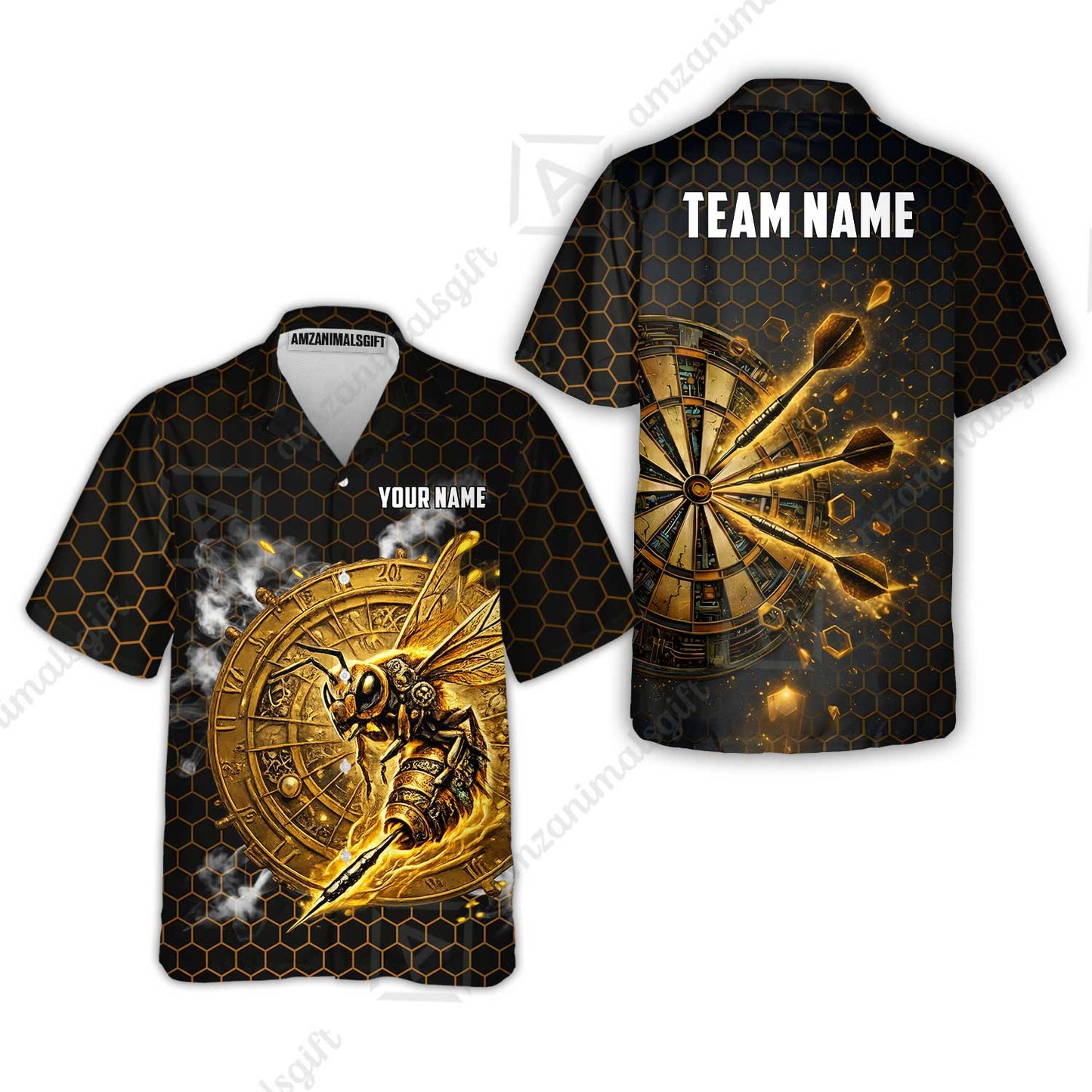 Custom Darts Team Jersey, Personalized Bee Strike Dart Polo Shirt For Players With Name & Team Name