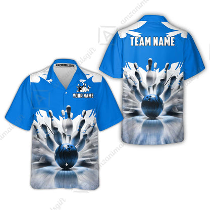 Custom Bowling Jersey Polo Shirt, Electric Marble Strike, Custom Bowling Jersey Team Shirt For Players With Name and Team Name