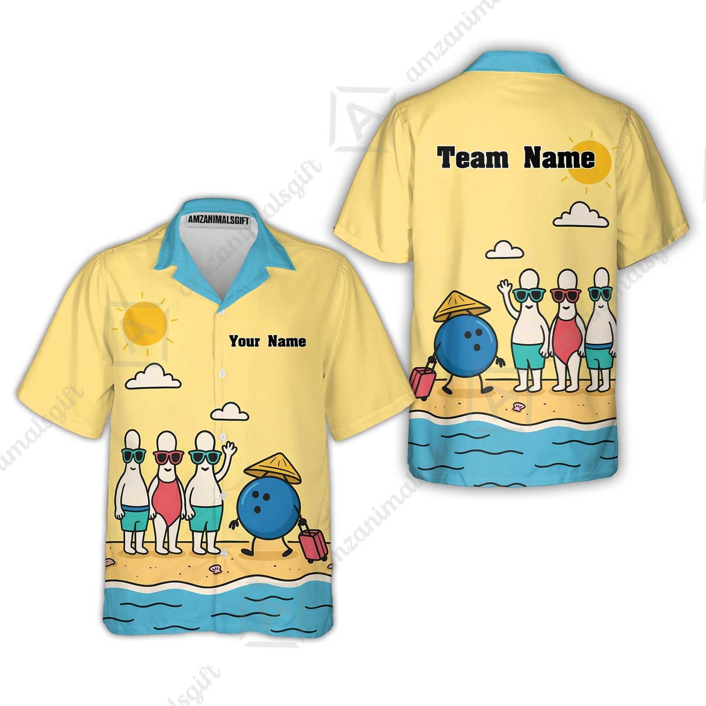 Custom Bowling Jersey Polo Shirt, Funny Summer Beach Holiday Pins, Custom Bowling Jersey Team Shirt For Players With Name and Team Name