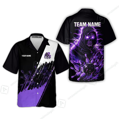 Custom Bowling Jersey Polo Shirt, Glow Reaper Bowling Custom Bowling Jersey Team Shirt For Players With Name & Team Name