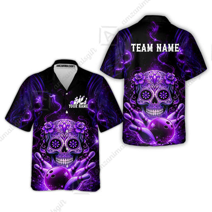 Customized Darts Team Jersey, Sugar Skull Bowler, Personalized Polo Shirt For Players With Name & Team Name