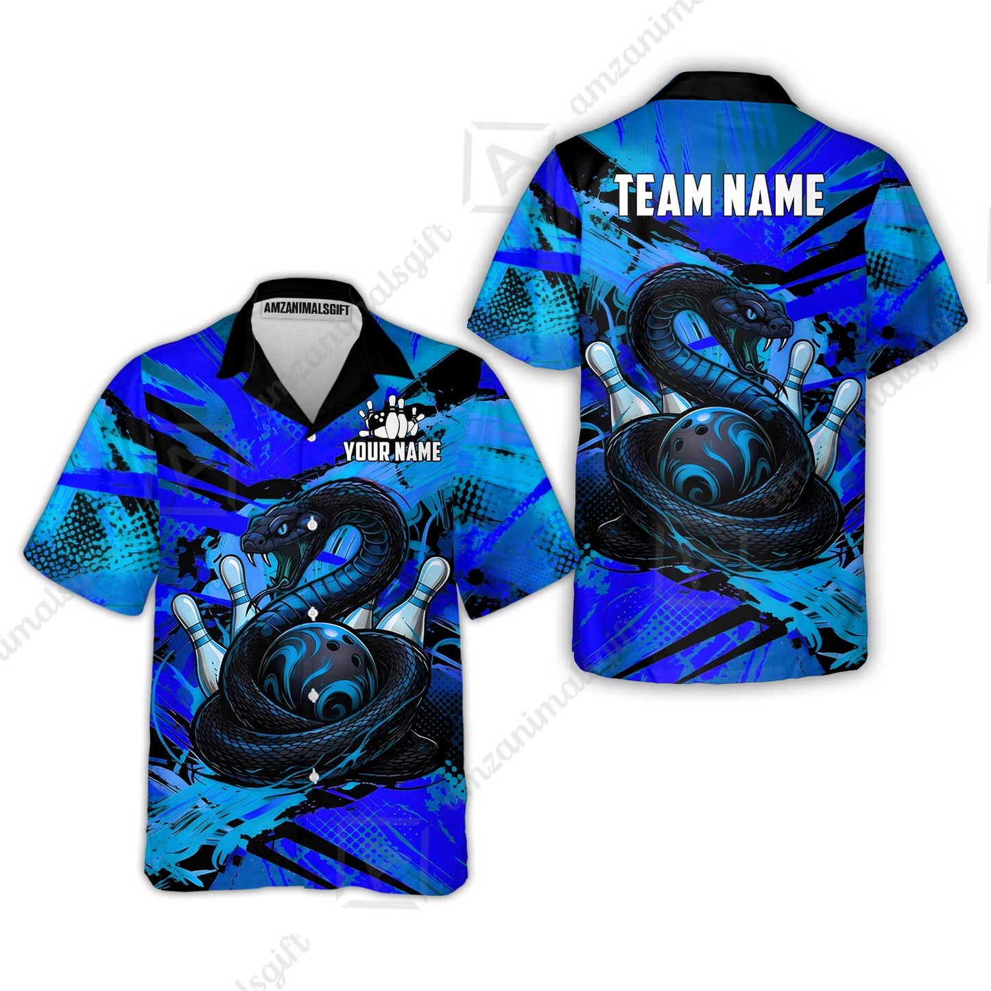 Custom Bowling Jersey Polo Shirt, Viper Venom Strike & Cyberpunk Splash, Custom Bowling Jersey Team Shirt For Players With Name & Team Name