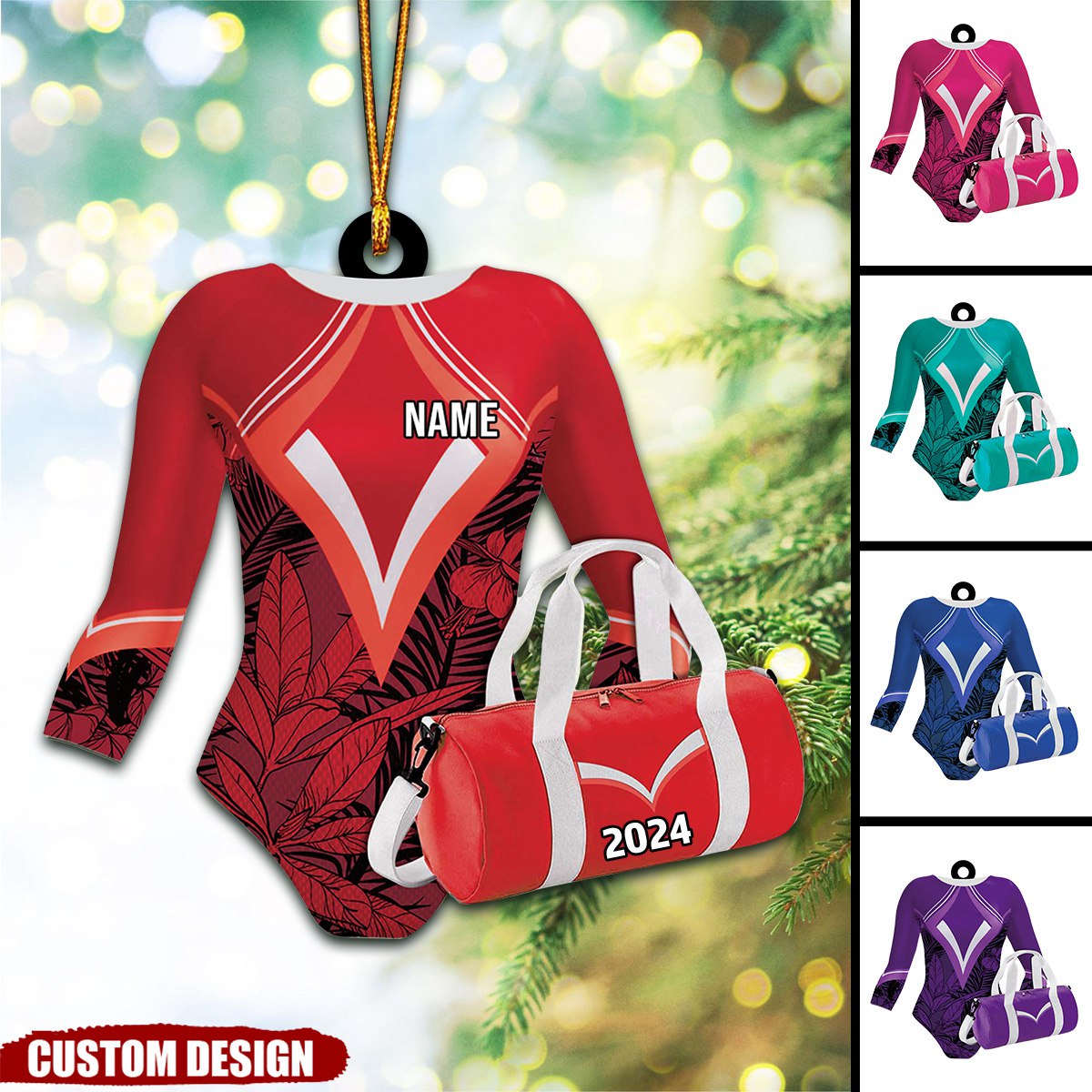 Personalized Gymnastics Leotards Flat Acrylic Ornament, Meaningful Ornament Gifts For Gymnasts and Gym Lovers, Daughter