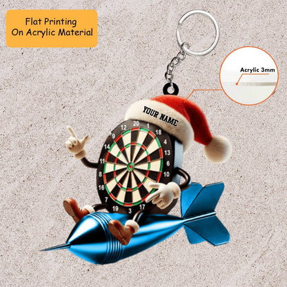 Personalized Dart Board Holding Pins Acrylic Ornament, Dart Board Keychain, Car Ornament, Christmas Ornament Gifts
