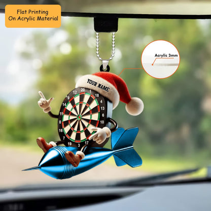 Personalized Dart Board Holding Pins Acrylic Ornament, Dart Board Keychain, Car Ornament, Christmas Ornament Gifts