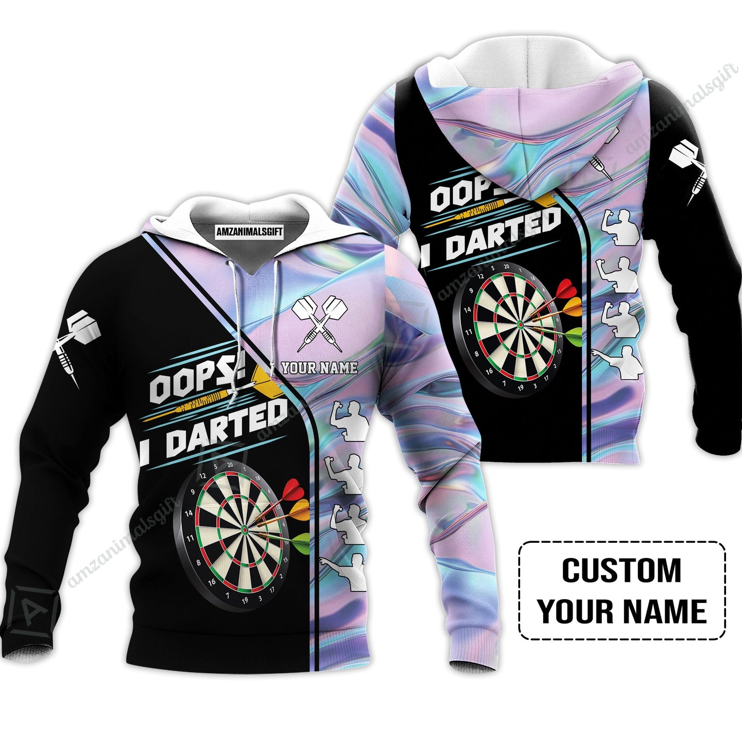 Customized Darts Long Polo Shirt, Dartboard, I Darted, Personalized Name Long Polo Shirt