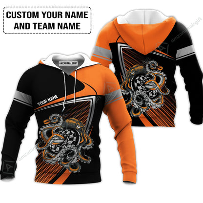 Customized Name & Text Darts Zip Polo Shirt, Personalized Darts And Octopus Zip Polo Shirt