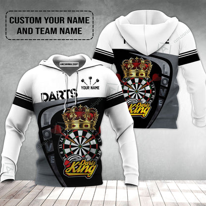 Customized Name & Text Darts Hoodie, Darts King Personalized Name Darts Uniforms Hoodie