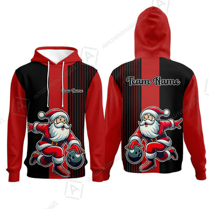 Custom Bowling Uniforms Christmas jerseys Funny Santa Bowling polo, Bowling Shirts Personalized Name And Team Name