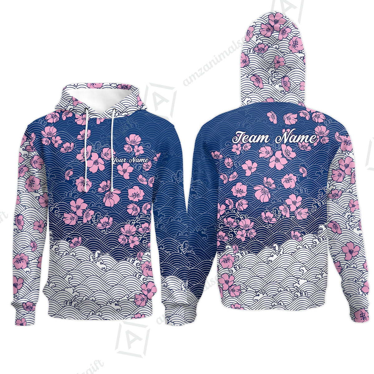 Customized Bowling Quarter-Zip Jersey Polo Shirts, Flowers Cherry Blossom Bowling Shirt For Tournament Team Men Women Bowlers