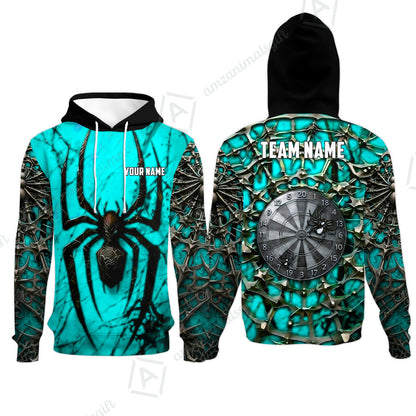 Custom Darts Jersey Polo Shirt, Gothic Widow Spiderweb, Custom Dart Jersey Team Shirt For Players With Name & Team Name