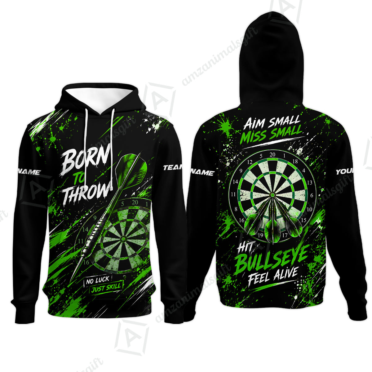 Customized Born To Throw No Luck Just Skill, Hit Bullseye Feel Alive Darts Jersey, Personalized Name And Team Name For Players